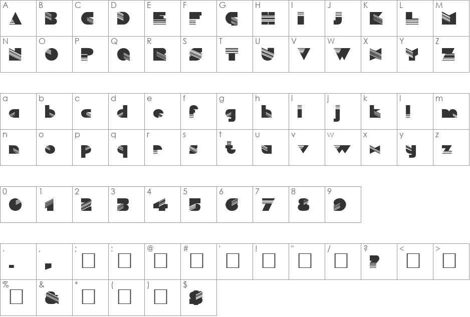 SOLOMON font character map preview