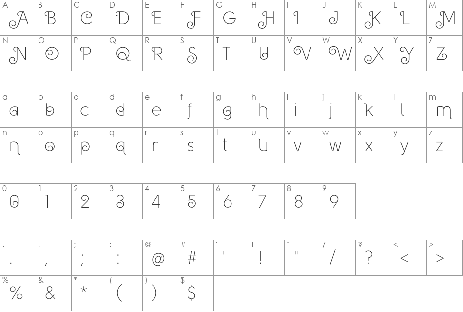 Solomon Light Deco font character map preview