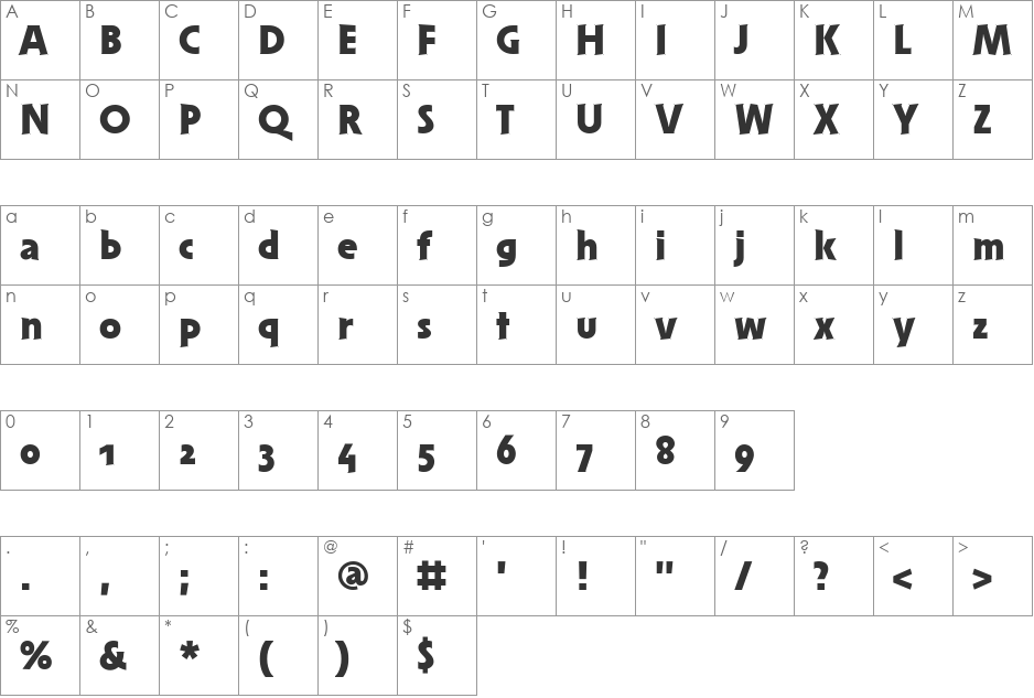 Solpera Medium OSF CE font character map preview