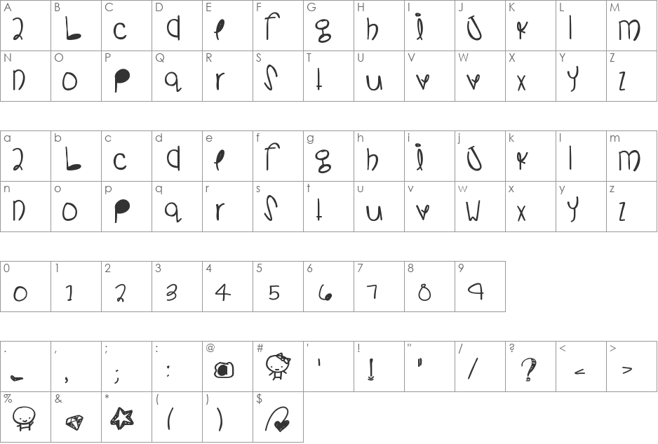 SoManyDetails font character map preview