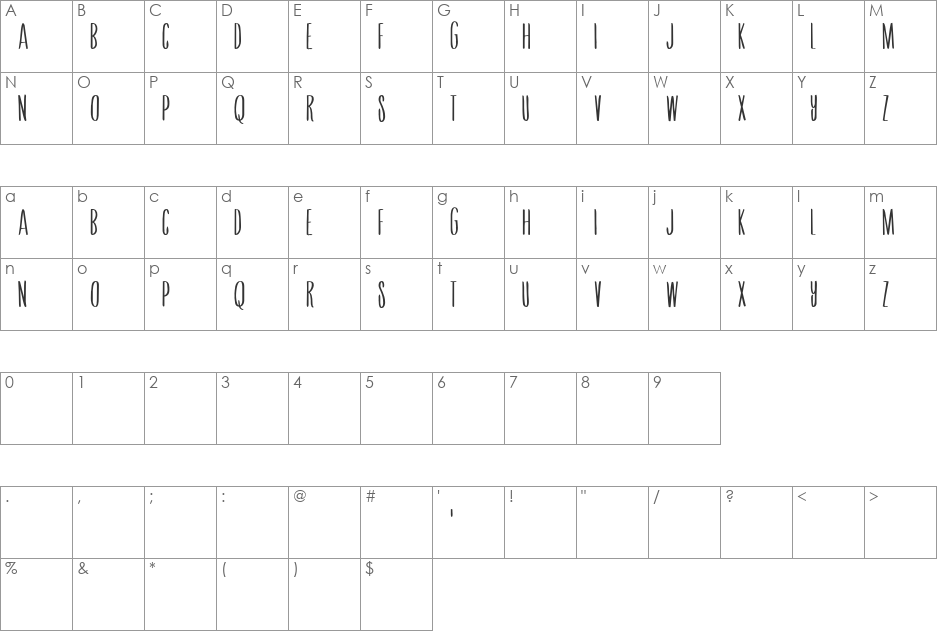 Sombody To Love font character map preview