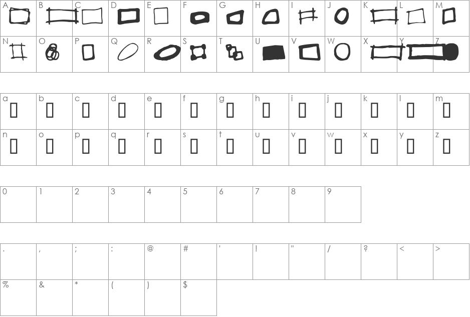 Some Boxes font character map preview