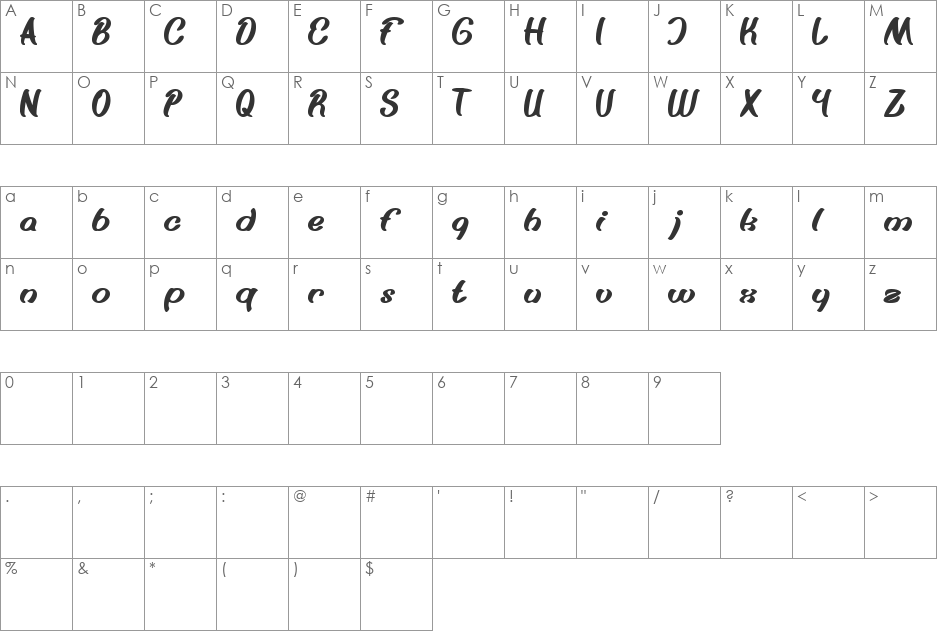 Something font character map preview