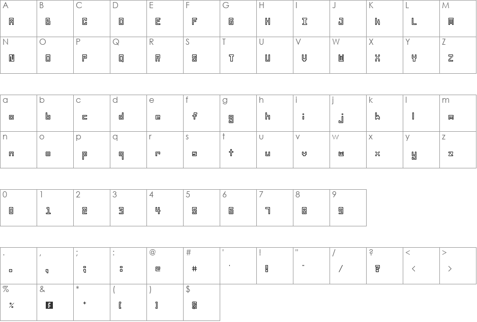 Something font character map preview