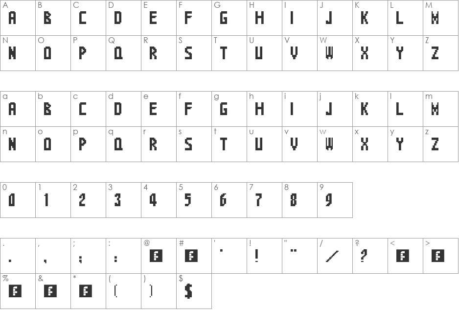 Sonic Advance 2 font character map preview