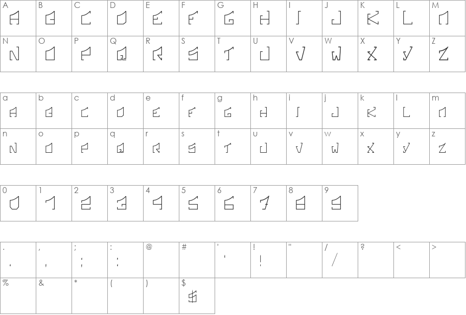 Sonic Boom font character map preview