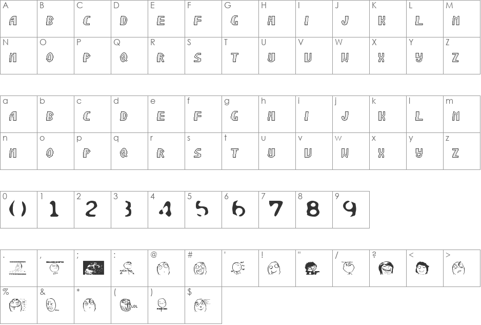 Sonic Chaos font character map preview