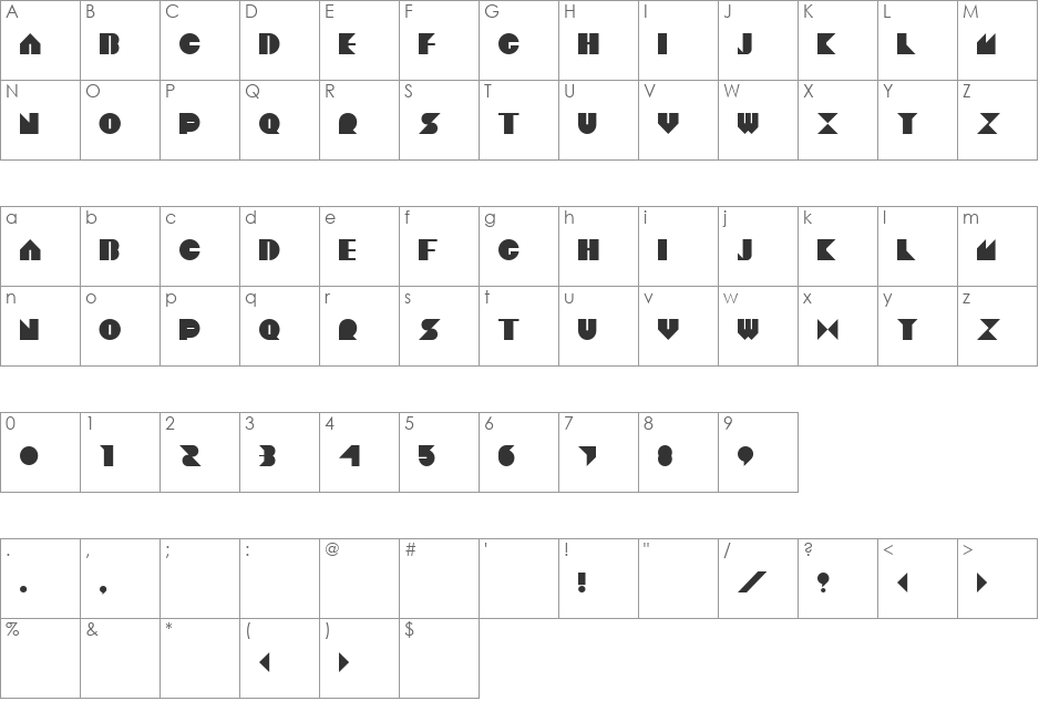 Sonix font character map preview