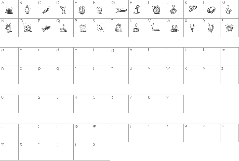 SonOfStarman font character map preview