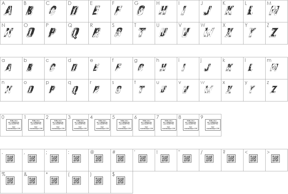 Sons of Noah font character map preview