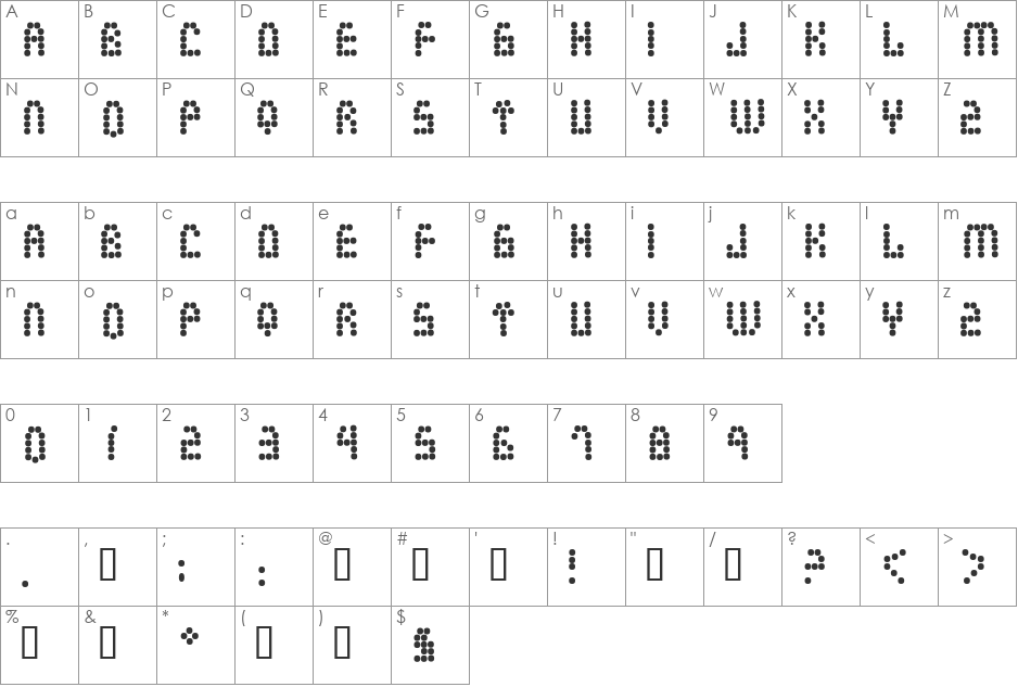 Sooper Dooper font character map preview