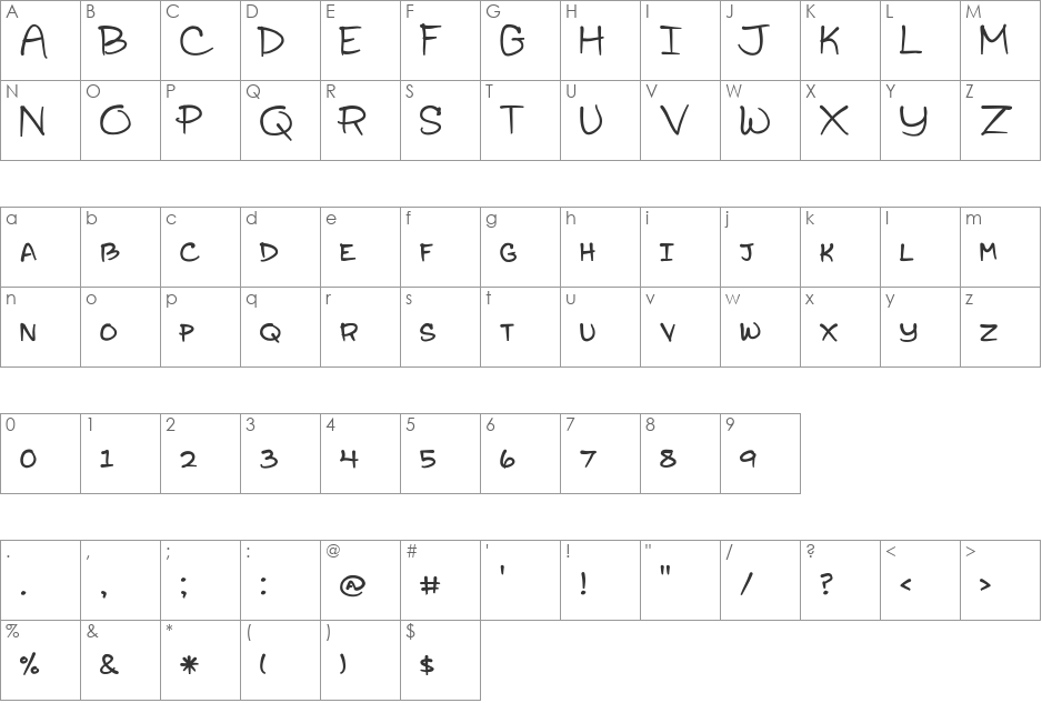 Sophomore Yearbook font character map preview