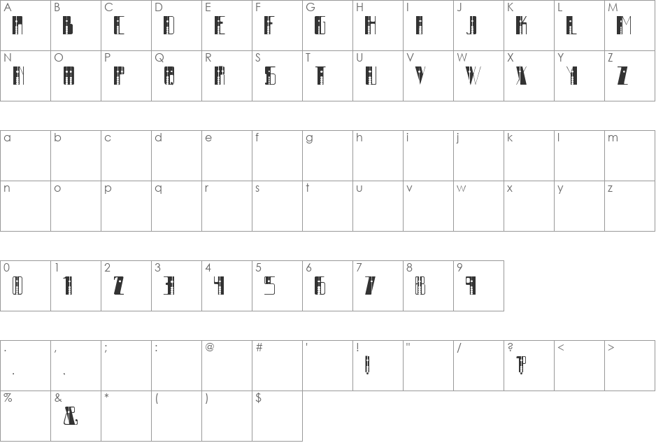 SOROBAN font character map preview