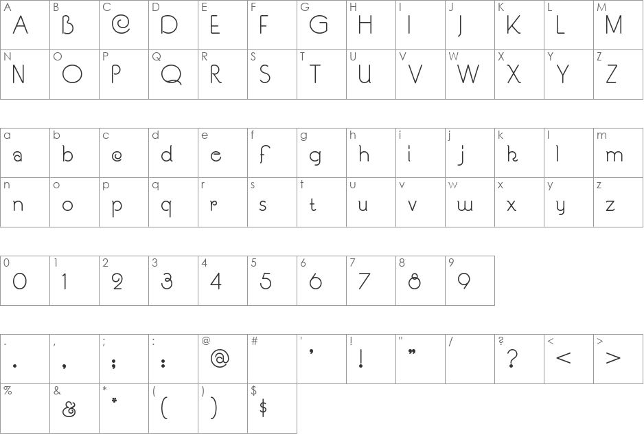 SouciSans font character map preview