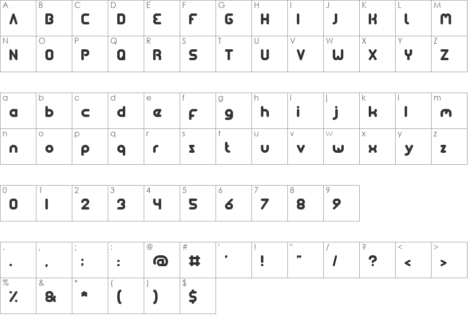 soulmate font character map preview