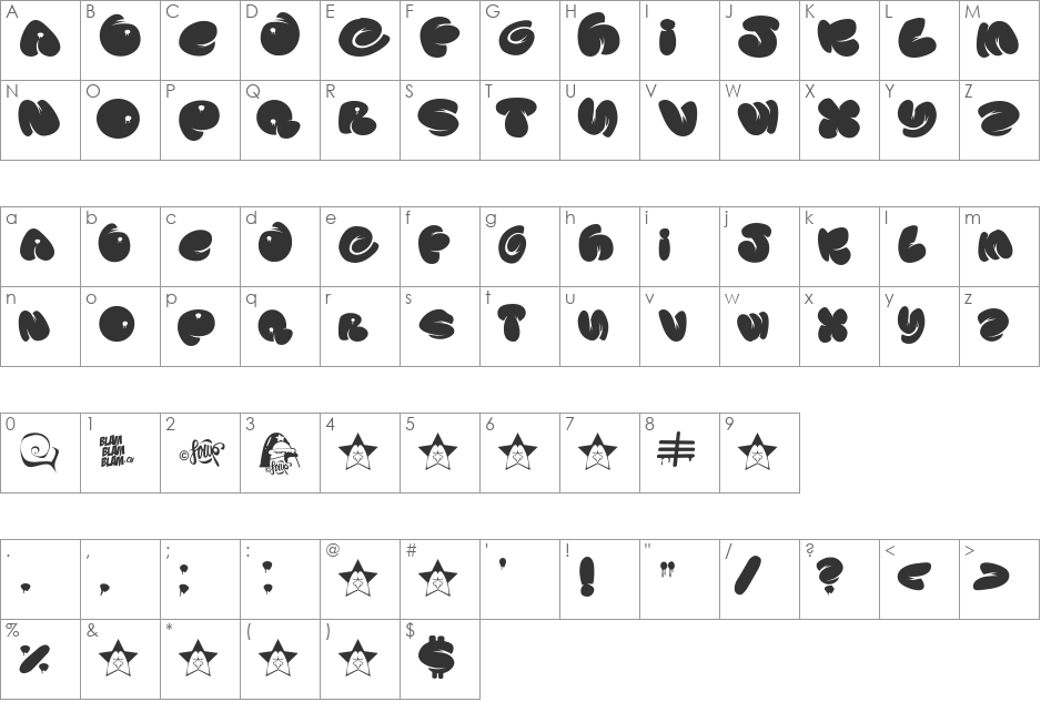 SOUPER3 font character map preview