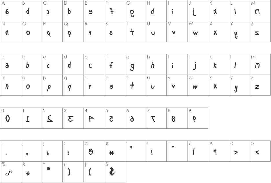 Sour Apple font character map preview