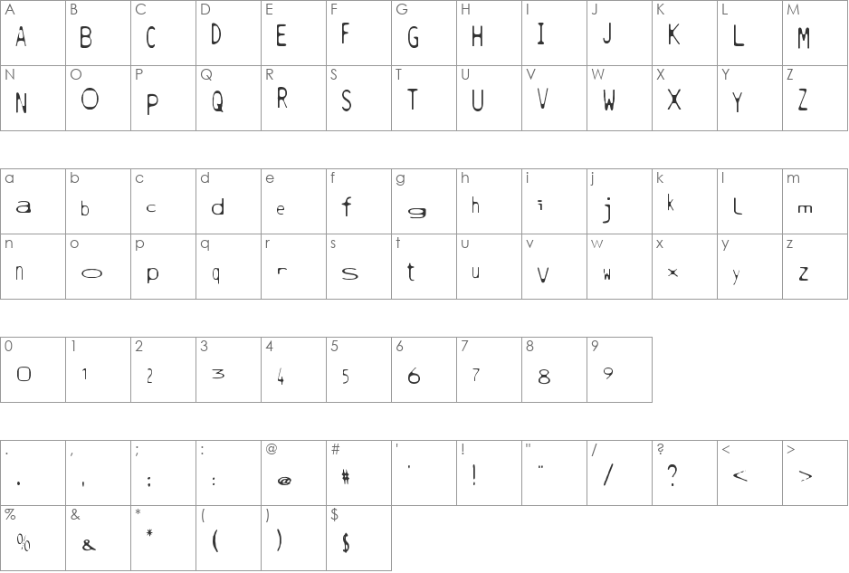 South point font character map preview