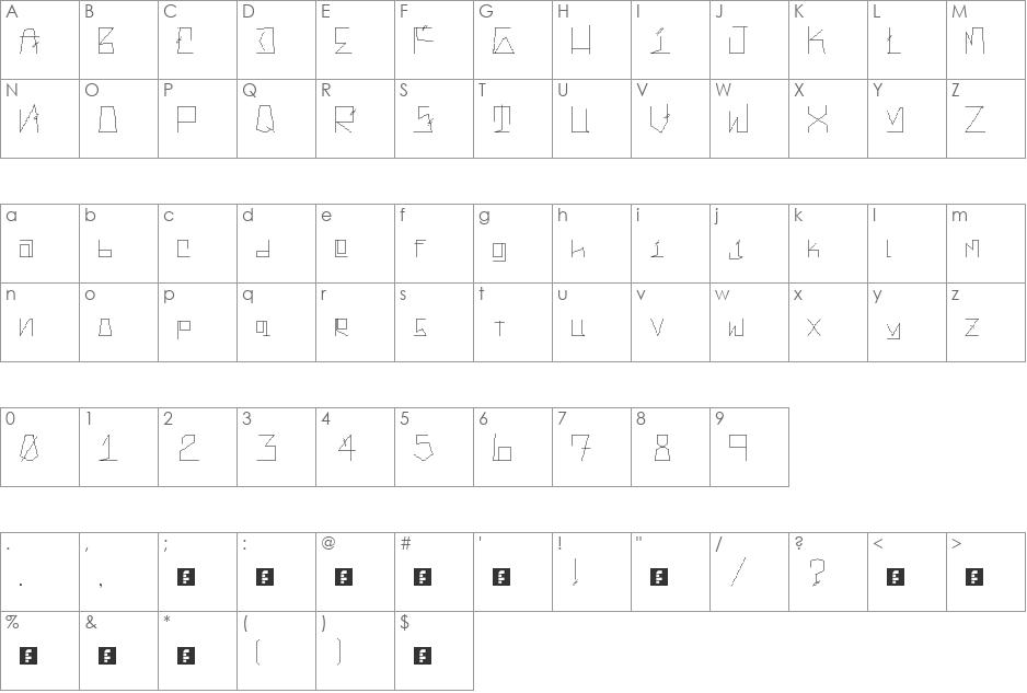 SOUTHSIDER font character map preview