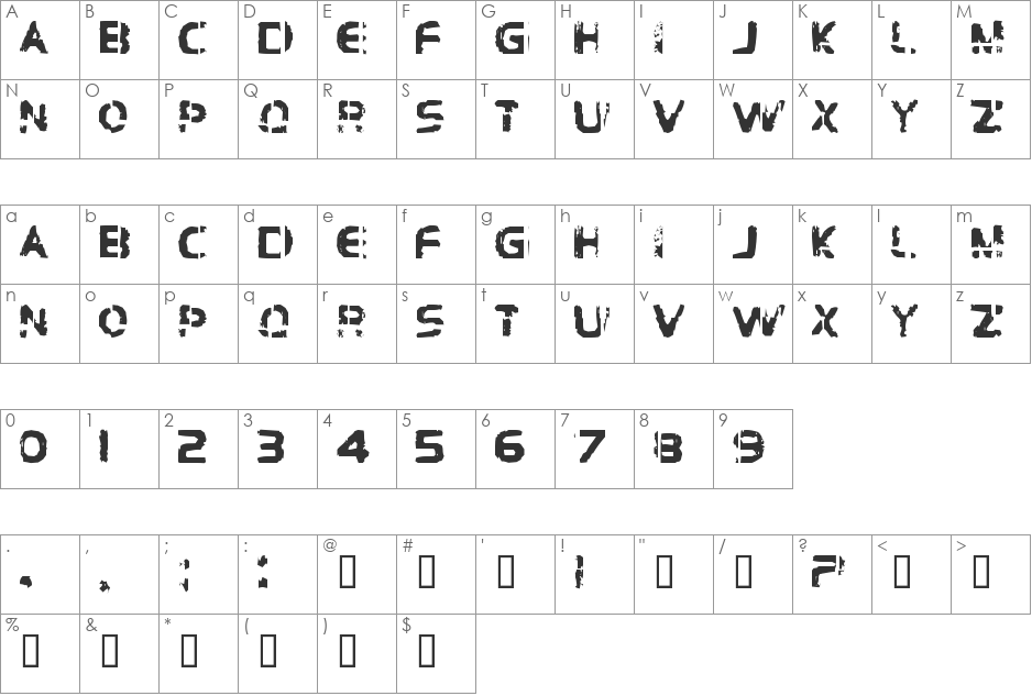 BD Brockelmann font character map preview