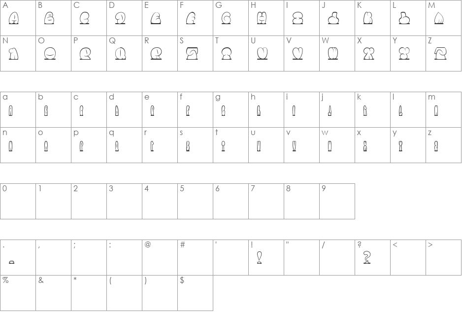 soychango font character map preview