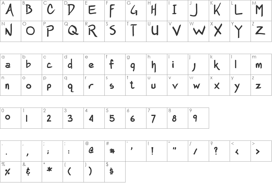 Soylent Black font character map preview