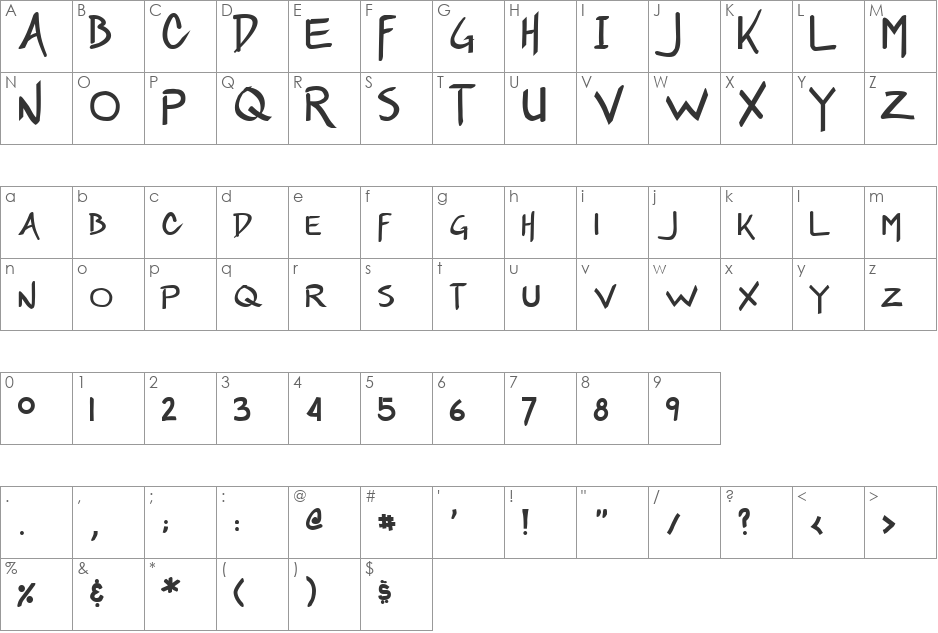 Soylent Black CAPS font character map preview