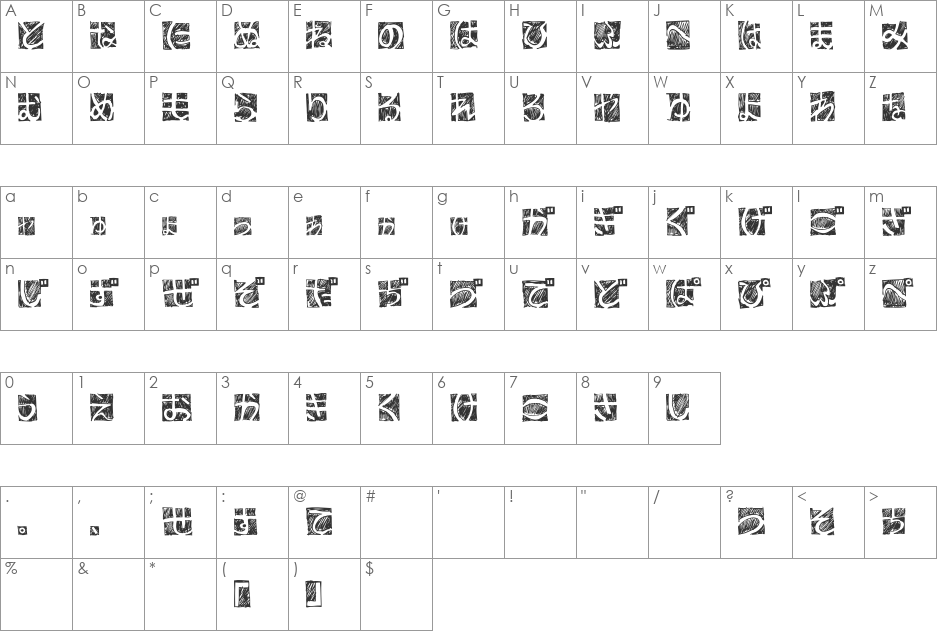BD Hiragana Kuro font character map preview