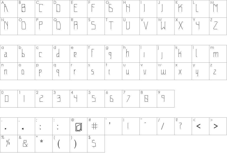 space font character map preview