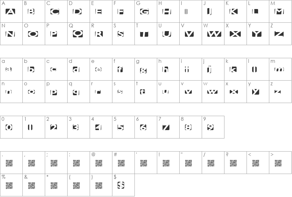 SpaceCats font character map preview