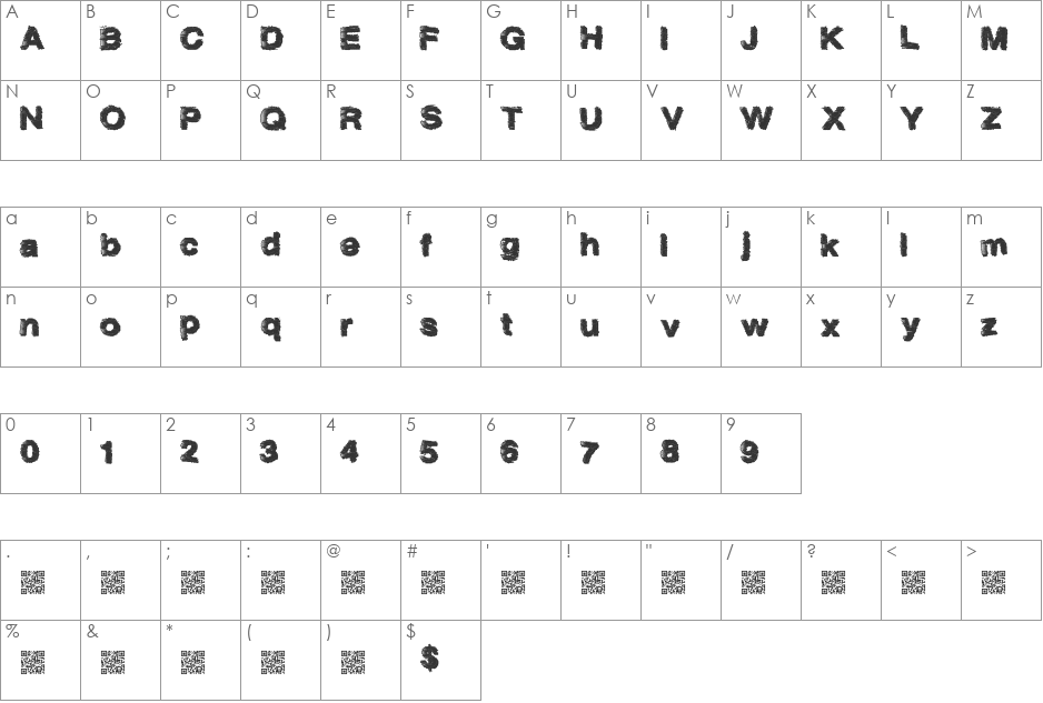 SpaceFlight font character map preview
