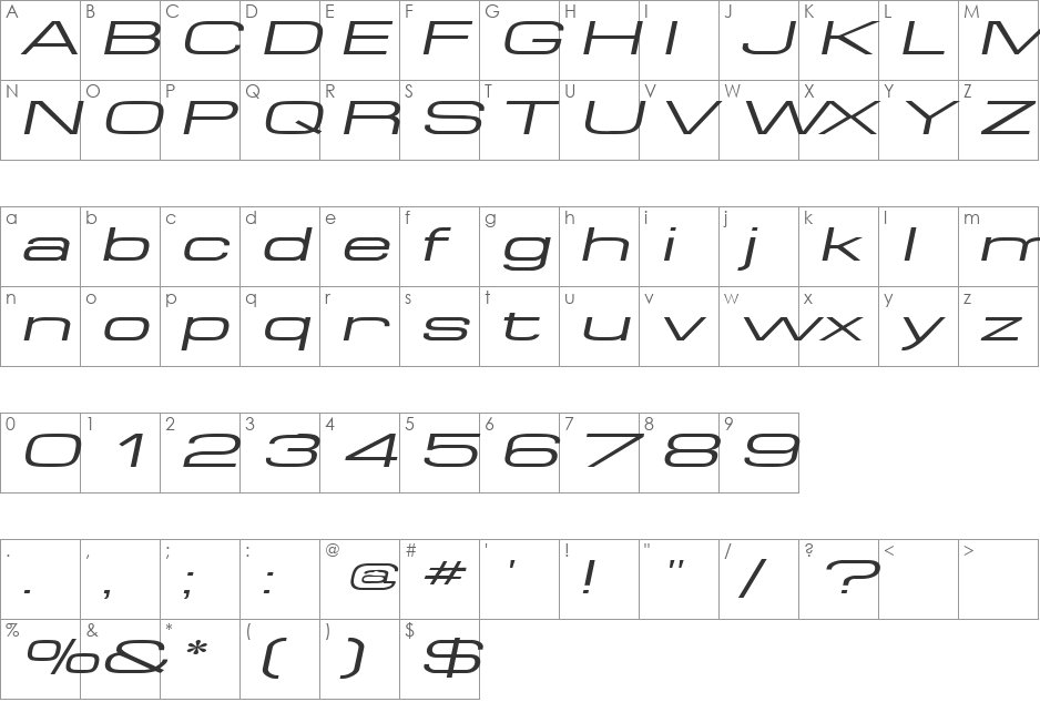 SpaceOutExtended font character map preview