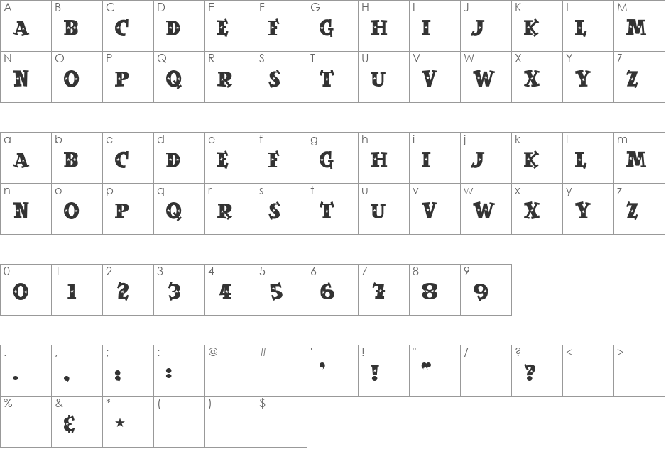 SpaceOutOpen font character map preview