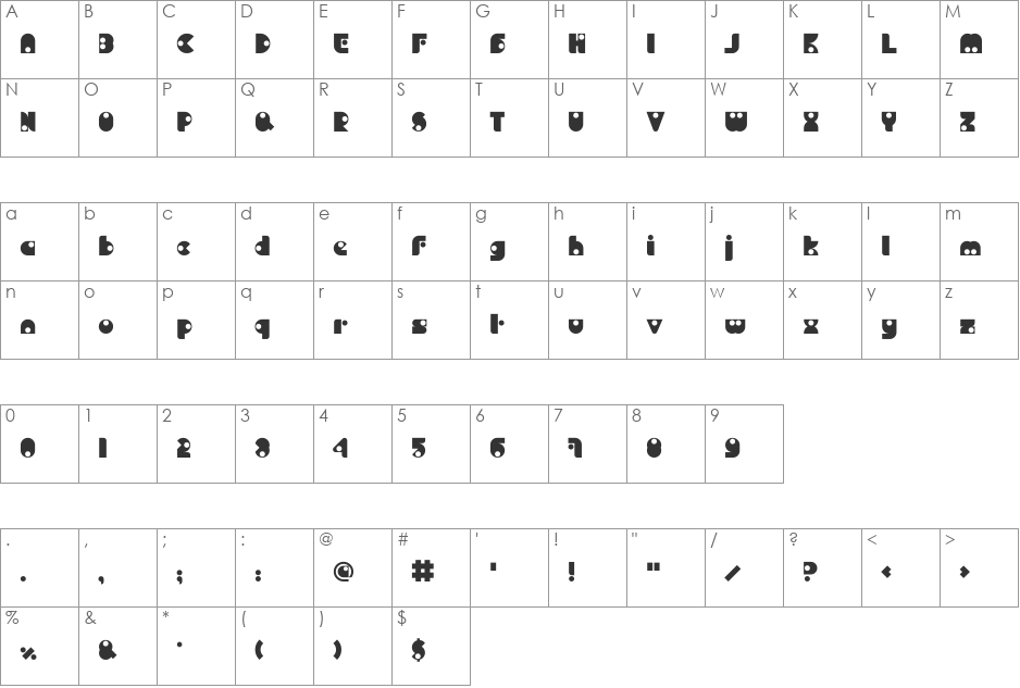 BD Pipe font character map preview