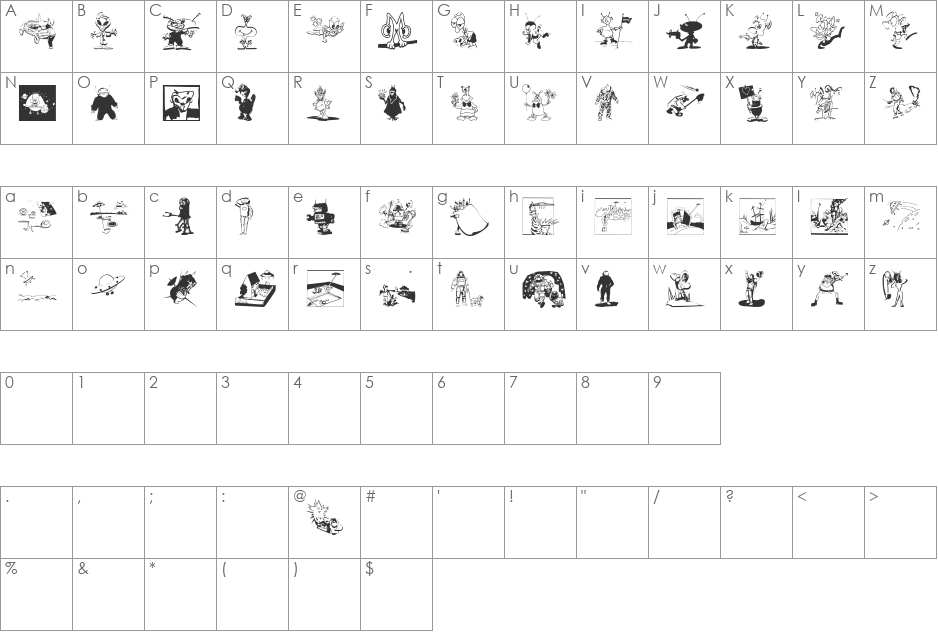 SpaceStationHokuspokus font character map preview