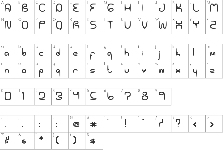 SPACEWORM02 font character map preview