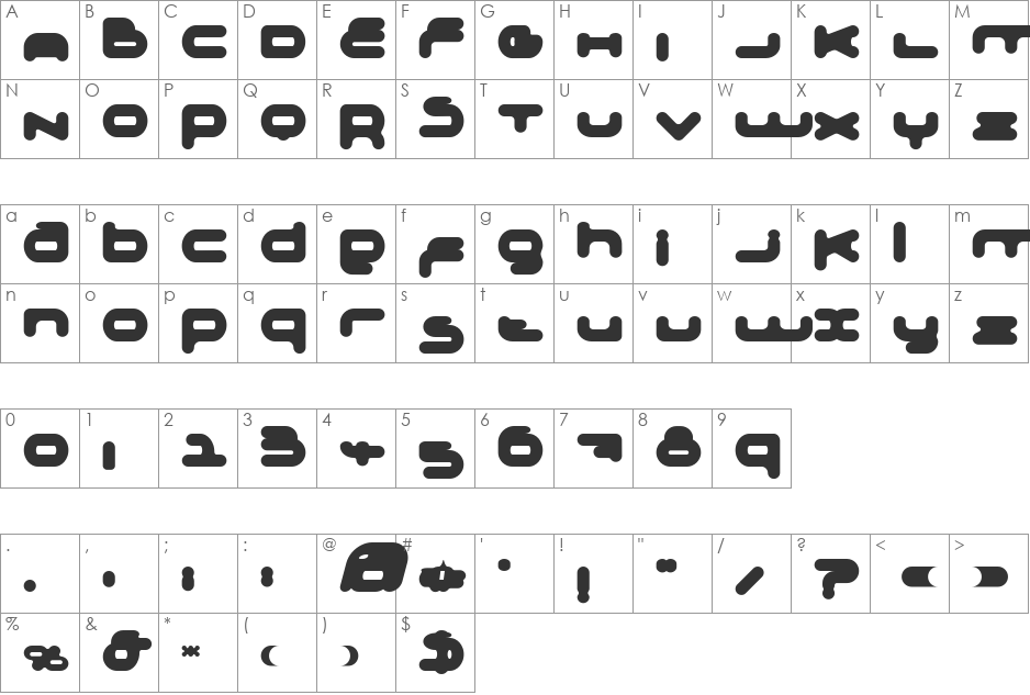 Adrenalin font character map preview