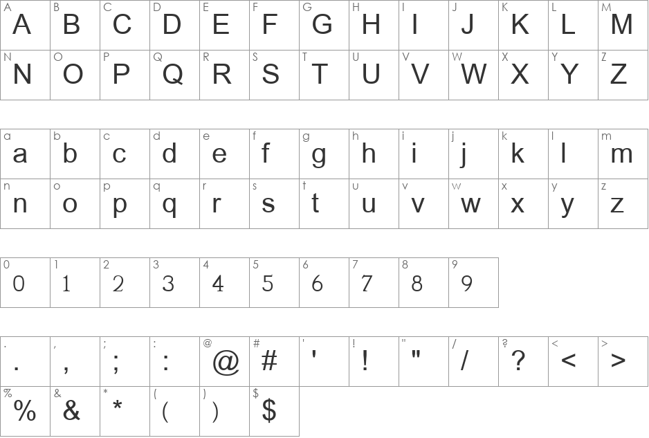 SPChveulebrivi font character map preview