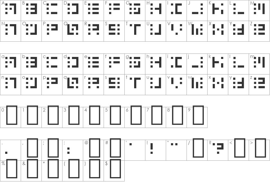 Speakerbox font character map preview