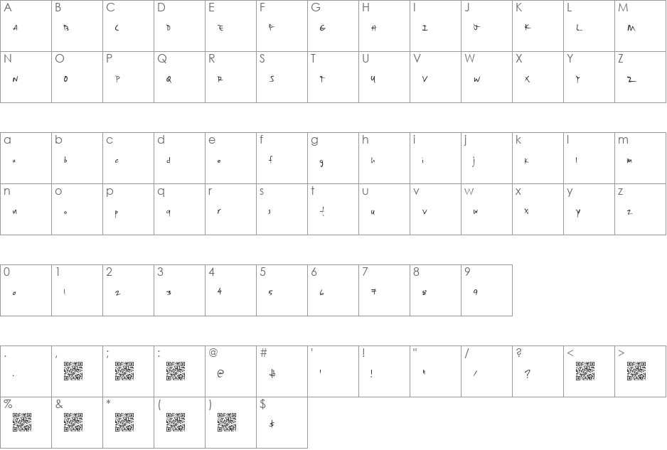 SpecialCase font character map preview