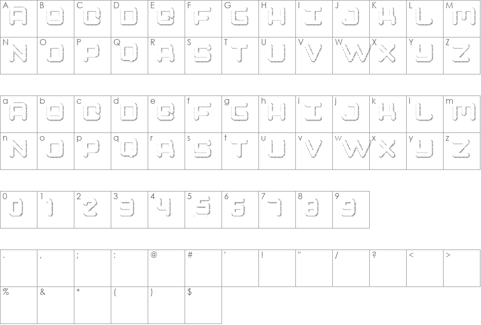 Spectro font character map preview