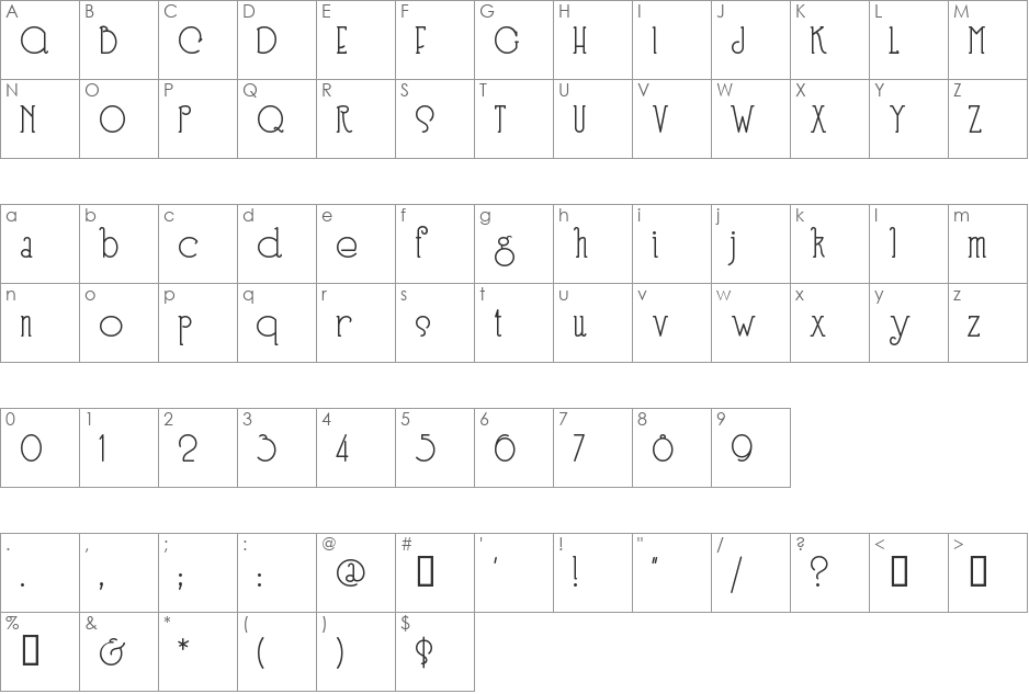SpeedballNo3 font character map preview
