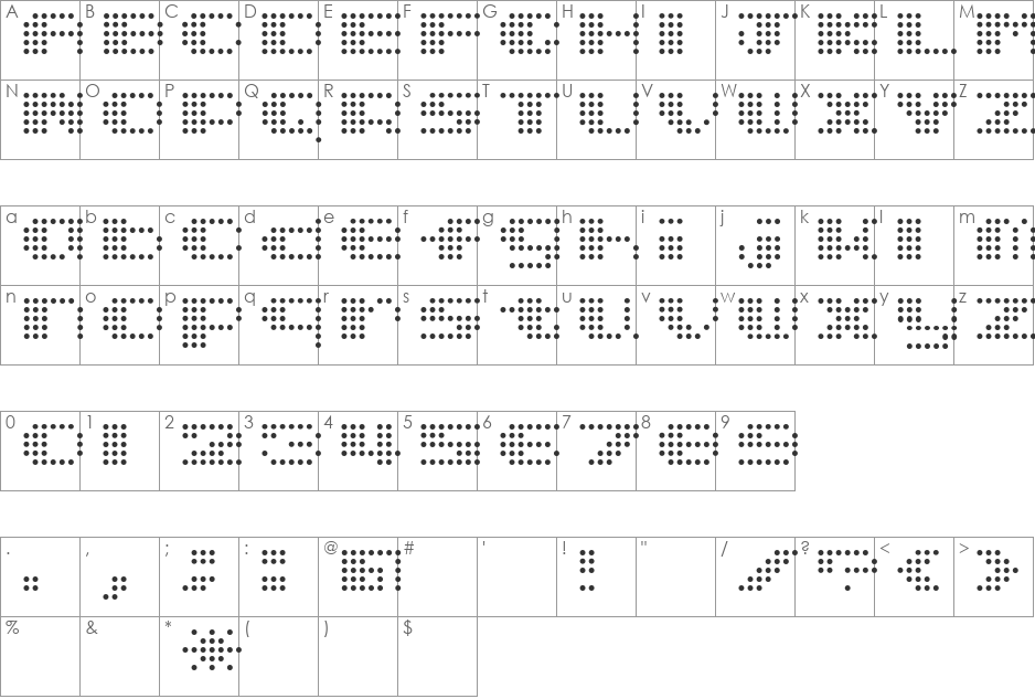 Spice font character map preview