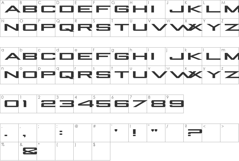 Be A Pro font character map preview