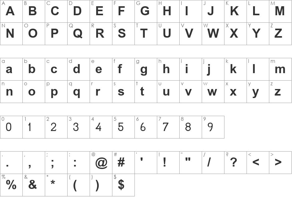 SPKolhetiMT font character map preview