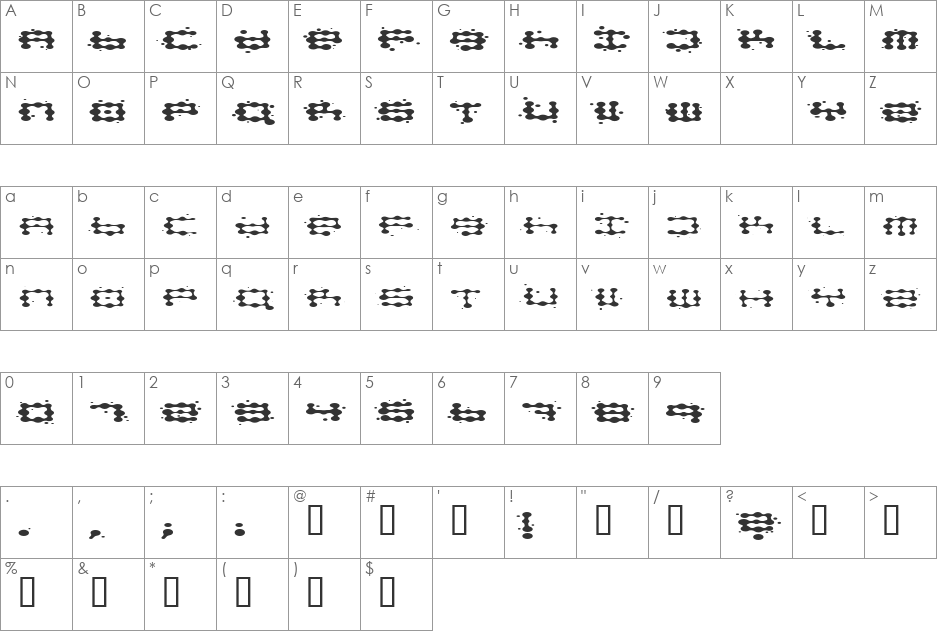 splat font character map preview