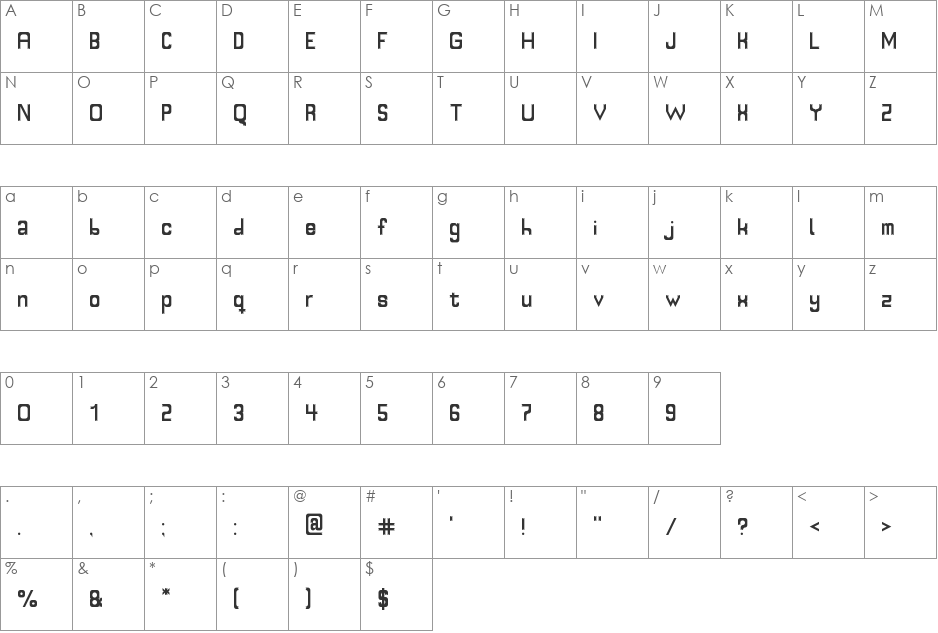 Split Ends Sans font character map preview