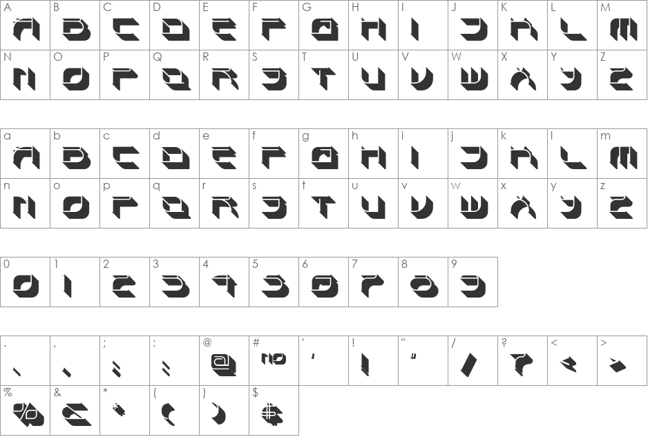 Spondulix NF font character map preview