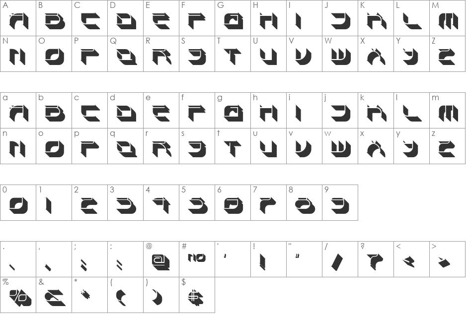 Spondulix NF font character map preview