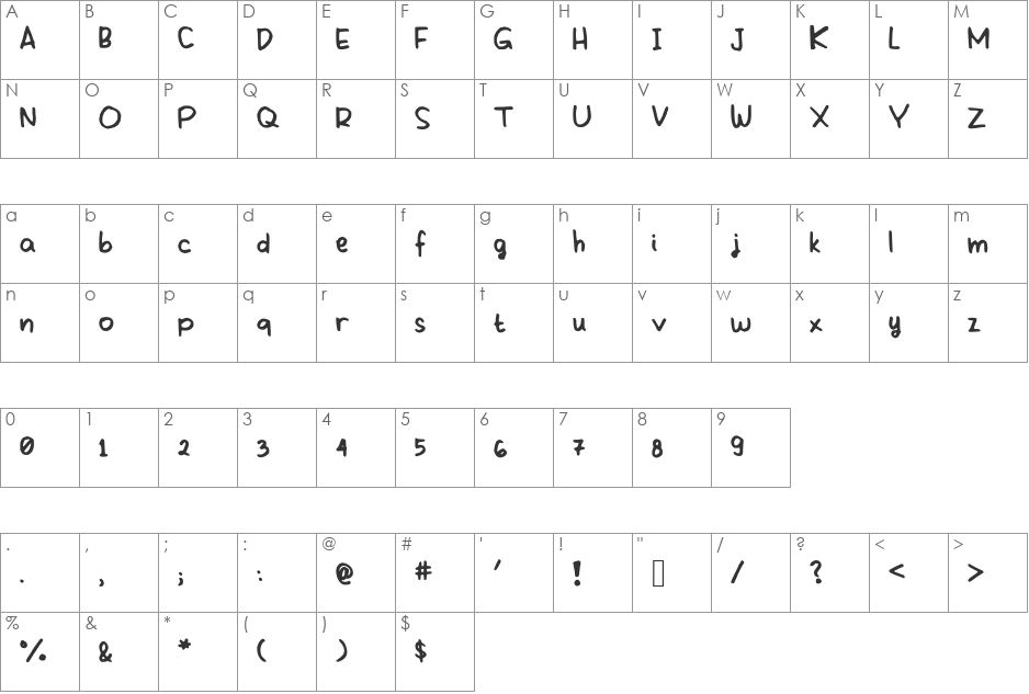 SpongeMeetsVanilla font character map preview